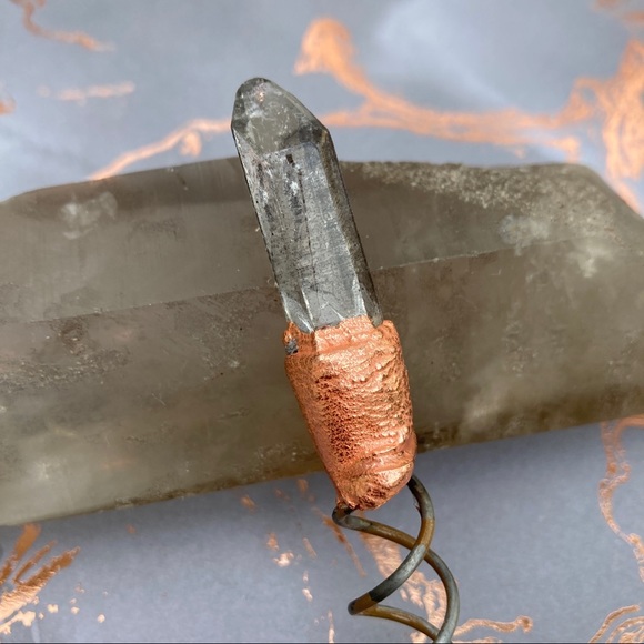 Lemurian Seed Clear Quartz Crystal Point Hair Accessory Updo Bun Jewelry - Picture 4 of 6